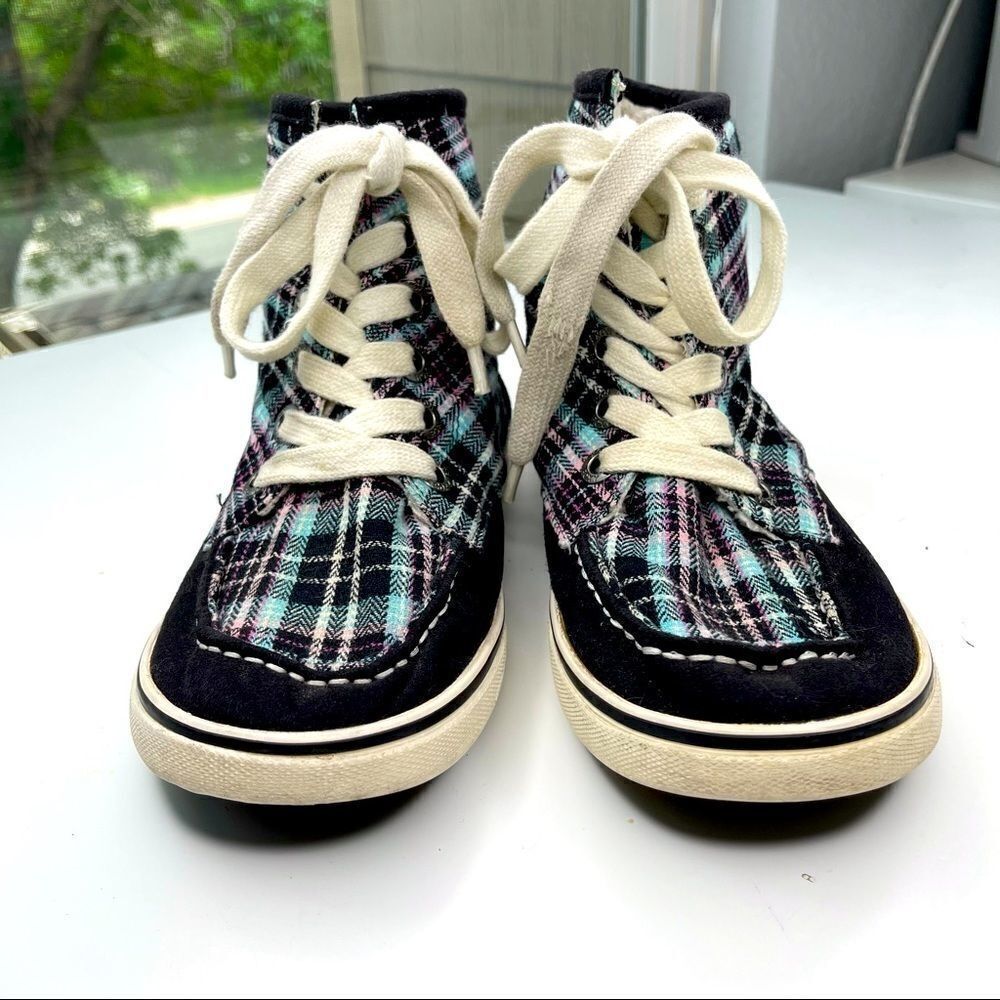Roxy High Top‎ Plaid and Suede Sneakers -  8